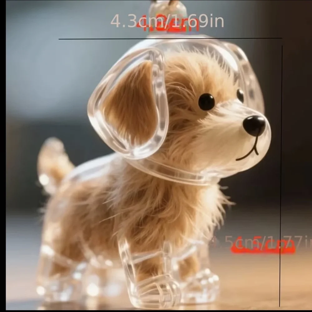 Transparent Dog Keychain - fur memorial capsule